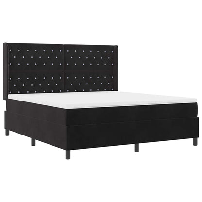 Boxspringbed met matras met LED Zwart 180 x 200 cm Fluweel