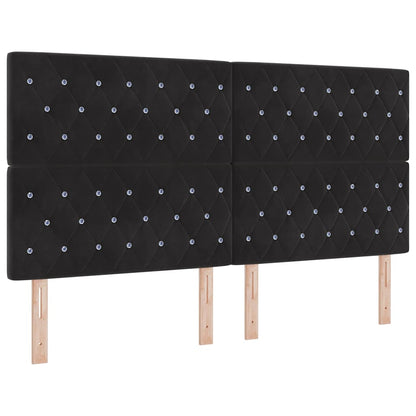 Boxspringbed met matras met LED Zwart 180 x 200 cm Fluweel