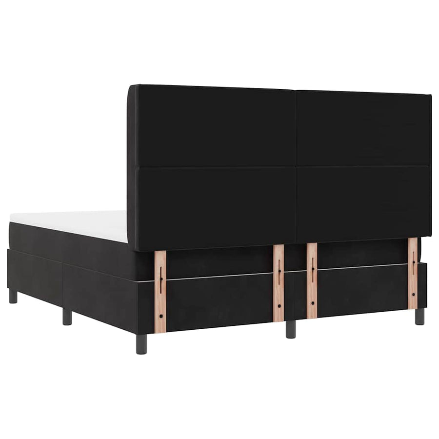 Boxspringbed met matras met LED Zwart 180 x 200 cm Fluweel