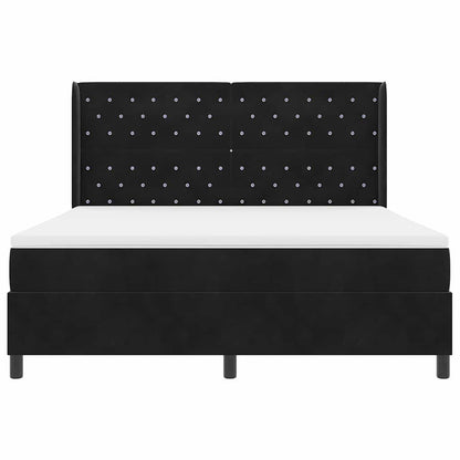 Boxspringbed met matras met LED Zwart 180 x 200 cm Fluweel