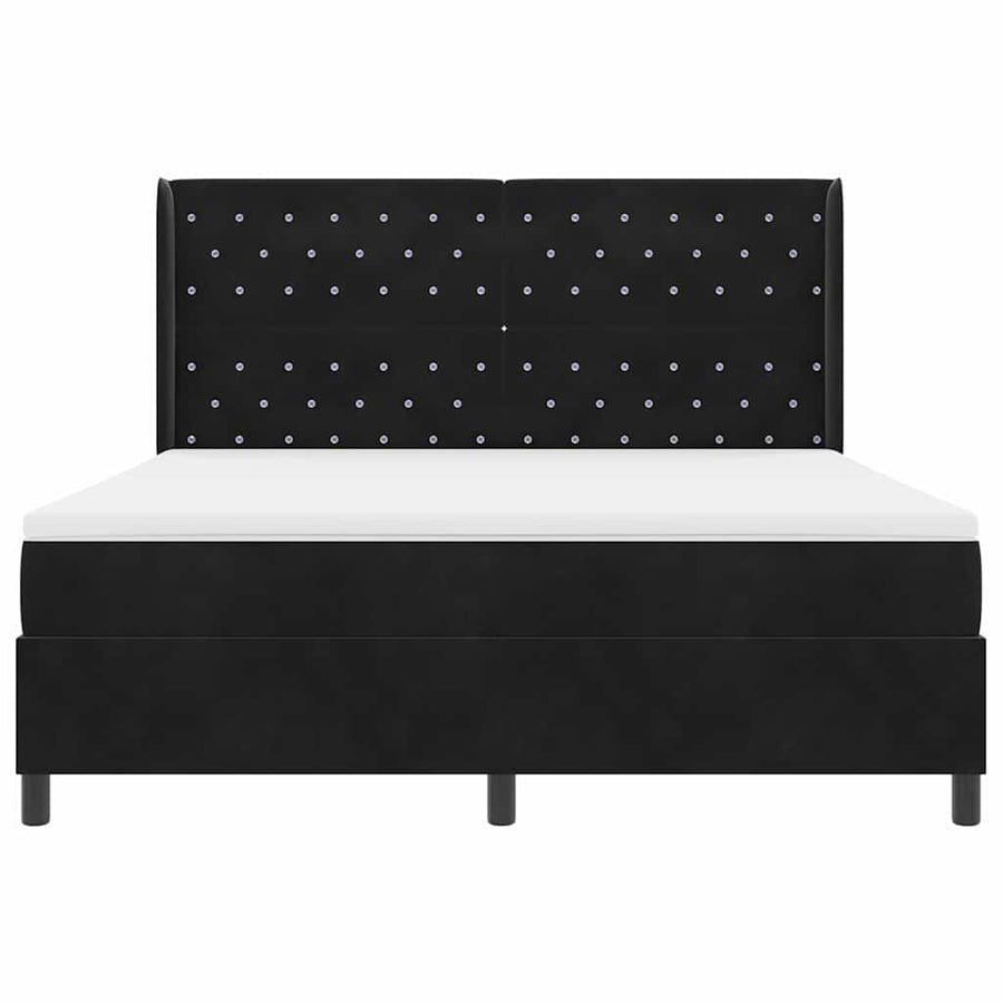 Boxspringbed met matras met LED Zwart 180 x 200 cm Fluweel