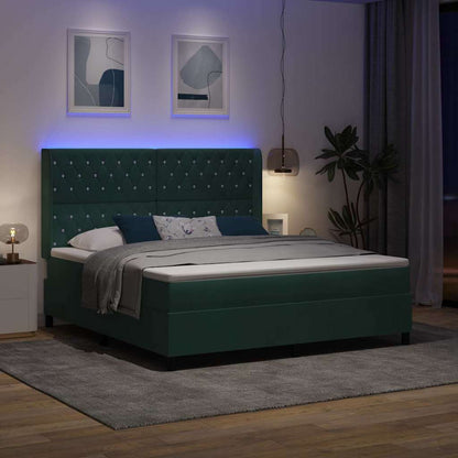 Boxspringbed met matras Donkergroen 180 x 200 cm Fluweel