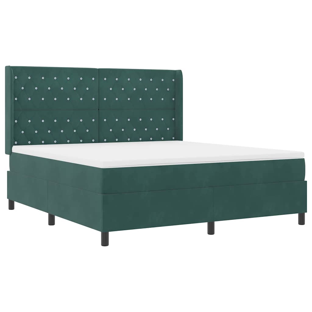 Boxspringbed met matras Donkergroen 180 x 200 cm Fluweel