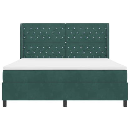 Boxspringbed met matras Donkergroen 180 x 200 cm Fluweel