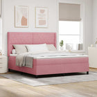Box spring bed with mattress with LED Pink 180 x 200 cm Velvet