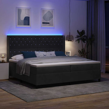 Boxspringbed met matras met LED Zwart 200 x 200 cm Fluweel