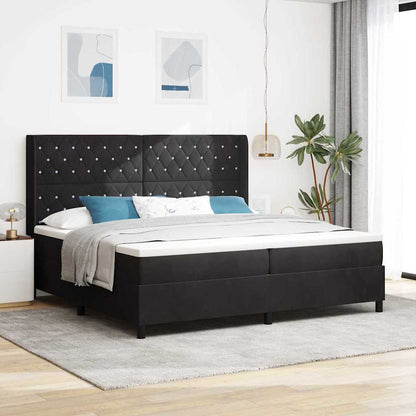 Boxspringbed met matras met LED Zwart 200 x 200 cm Fluweel