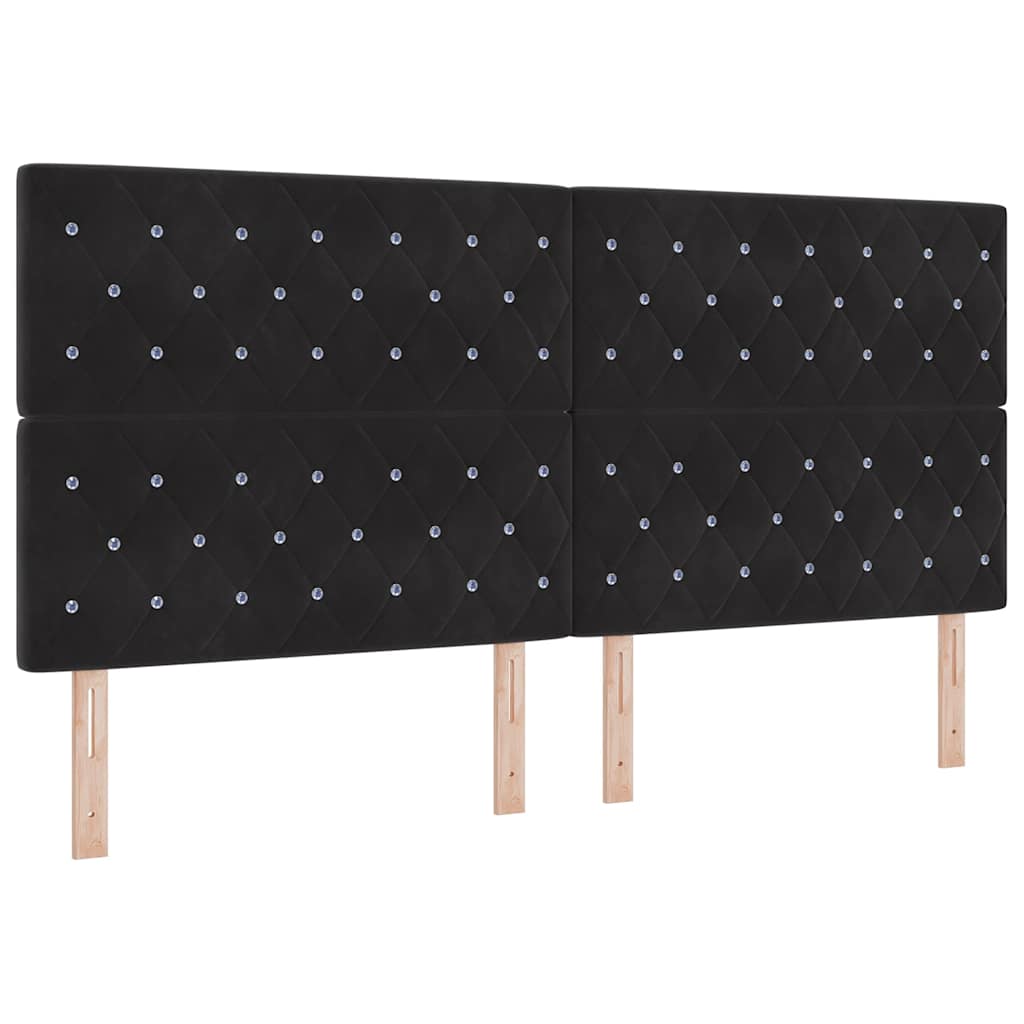 Boxspringbed met matras met LED Zwart 200 x 200 cm Fluweel