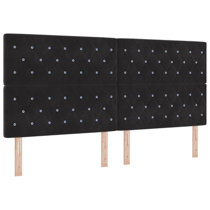 Boxspringbed met matras met LED Zwart 200 x 200 cm Fluweel