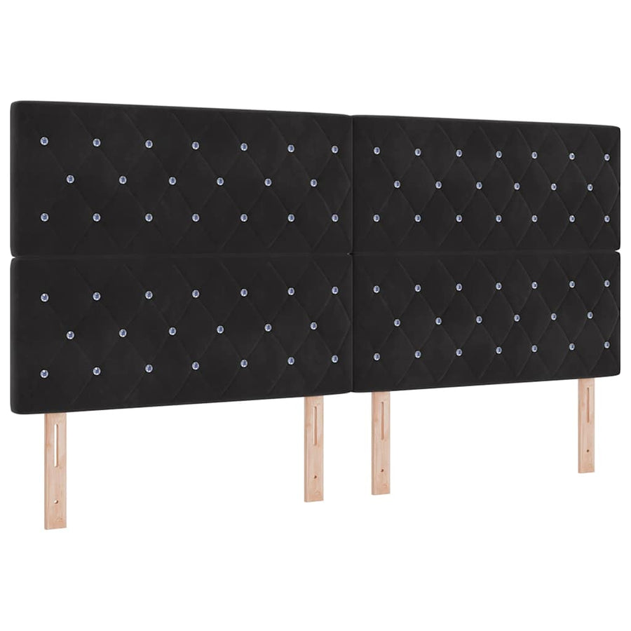 Boxspringbed met matras met LED Zwart 200 x 200 cm Fluweel