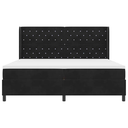 Boxspringbed met matras met LED Zwart 200 x 200 cm Fluweel