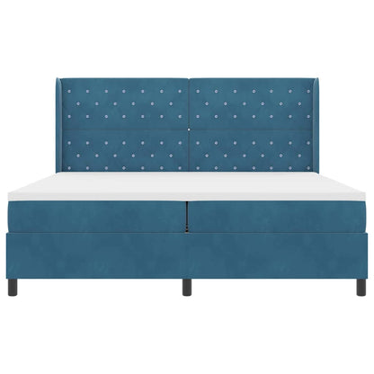 Boxspringbed met matras met LED Blauw 200 x 200 cm Fluweel