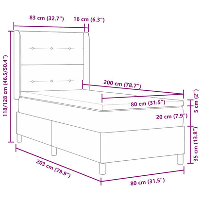 Led Boxspring Bed Met Matras Fluweel Donkergroen 80 x 200 cm