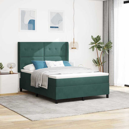 Led Boxspring Bed Met Matras Fluweel Donkergroen 160 x 200 cm