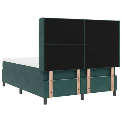 Led Boxspring Bed Met Matras Fluweel Donkergroen 160 x 200 cm