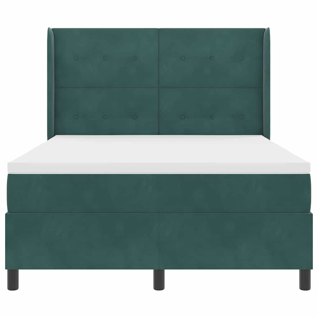 Led Boxspring Bed Met Matras Fluweel Donkergroen 160 x 200 cm