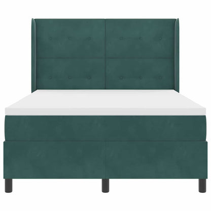 Led Boxspring Bed Met Matras Fluweel Donkergroen 160 x 200 cm