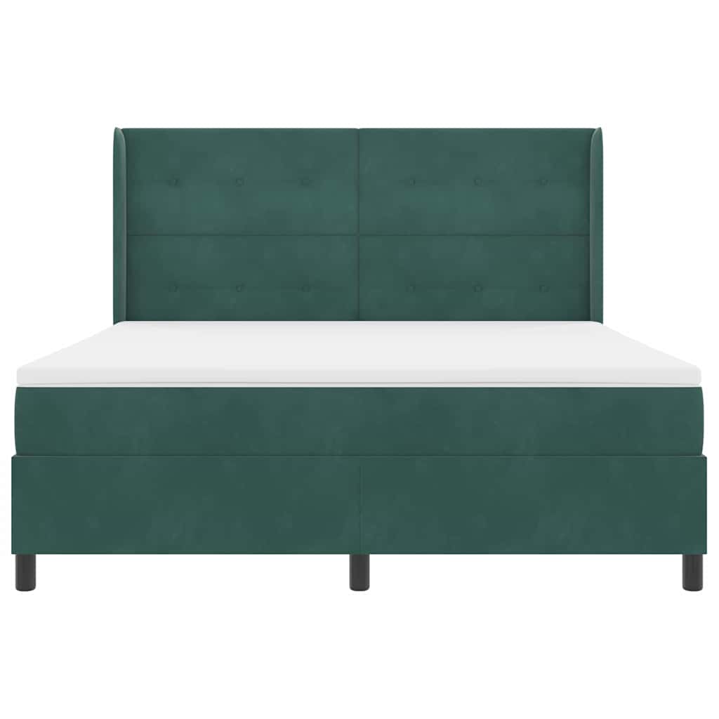 Led Boxspring Bed Met Matras Fluweel Donkergroen 180 x 200 cm