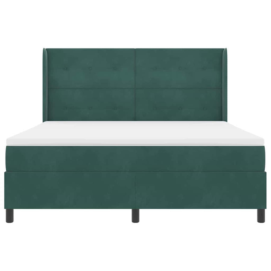 Led Boxspring Bed Met Matras Fluweel Donkergroen 180 x 200 cm
