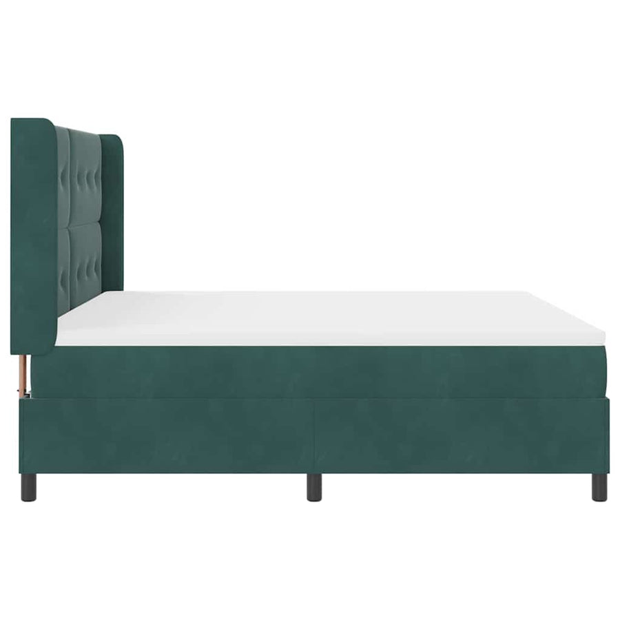 Led Boxspring Bed Met Matras Fluweel Donkergroen 180 x 200 cm