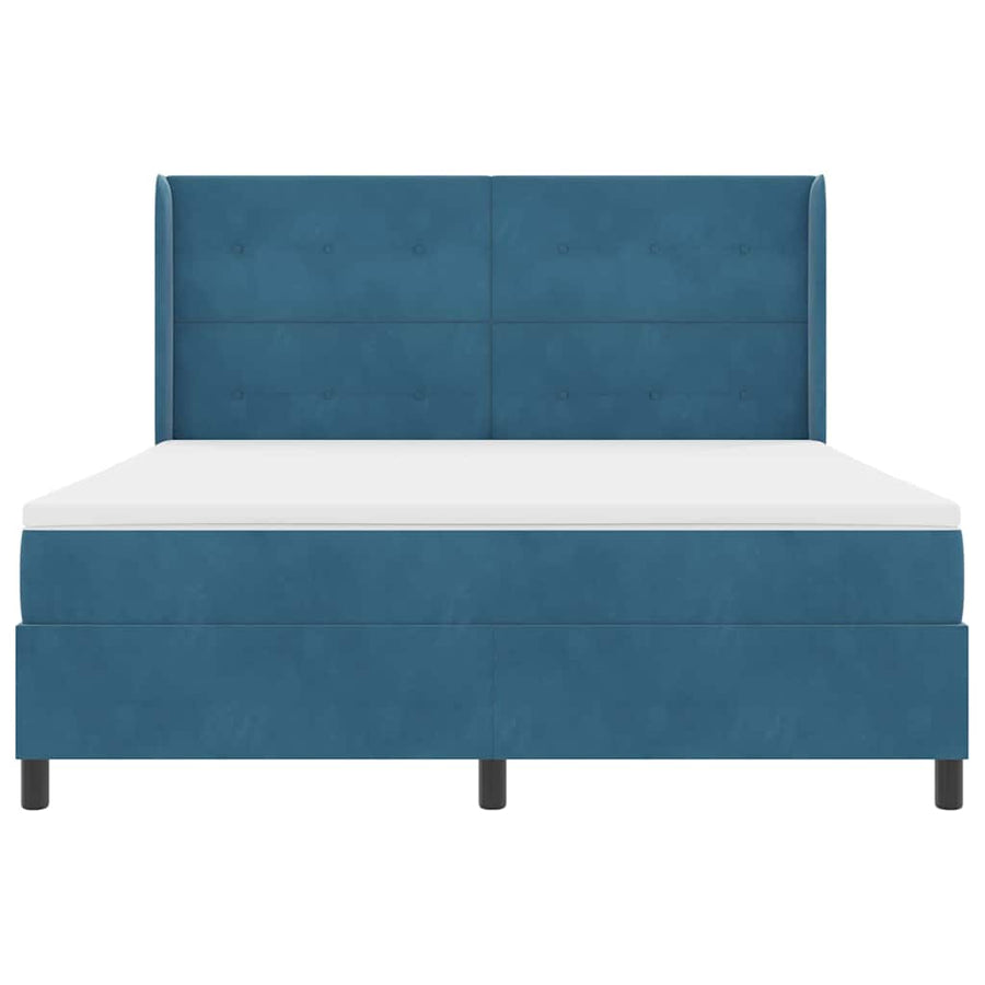 Boxspringbed met hoofdeinde Blauw 180 x 200 cm Fluweel