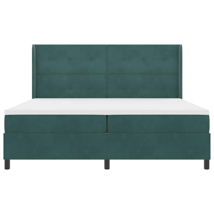 Led Boxspring Bed Met Matras Fluweel Donkergroen 200 x 200 cm