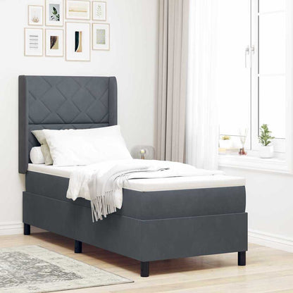 Boxspringbed met hoofdeinde Donkergrijs 80 x 200 cm Fluweel