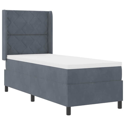 Boxspringbed met hoofdeinde Donkergrijs 80 x 200 cm Fluweel