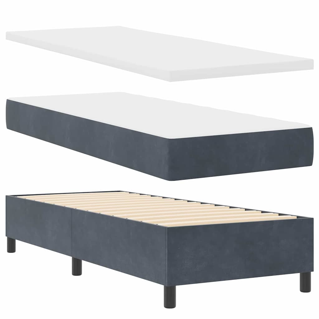 Boxspringbed met hoofdeinde Donkergrijs 80 x 200 cm Fluweel