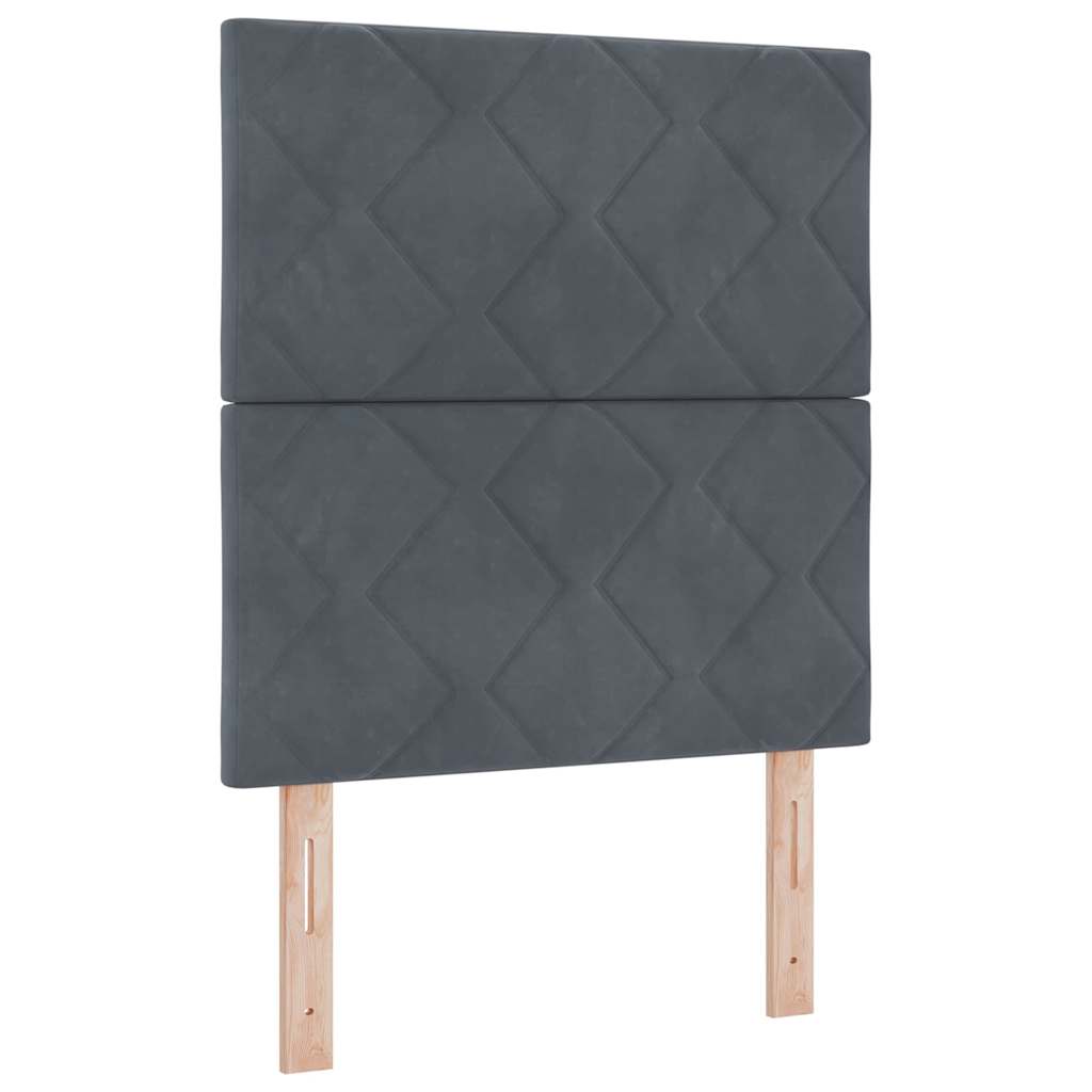 Boxspringbed met hoofdeinde Donkergrijs 80 x 200 cm Fluweel