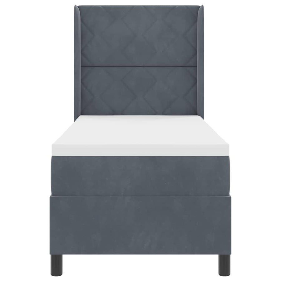 Boxspringbed met hoofdeinde Donkergrijs 80 x 200 cm Fluweel