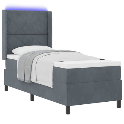 Boxspringbed met hoofdeinde Donkergrijs 80 x 200 cm Fluweel