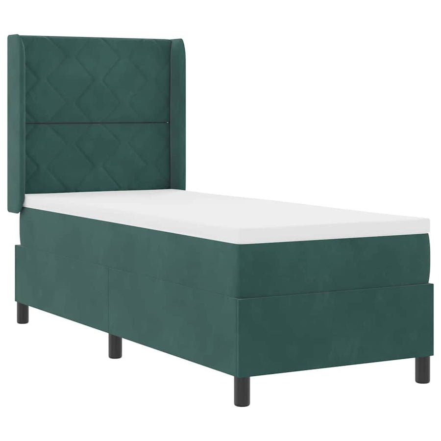 Boxspringbed met hoofdeinde Donkergroen 80 x 200 cm Fluweel