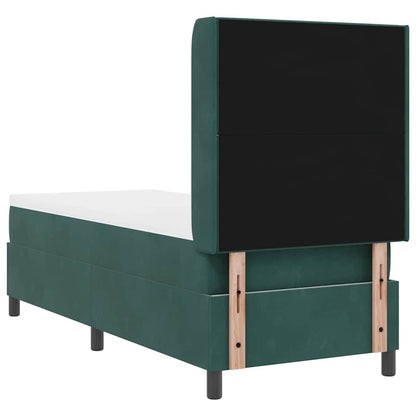 Boxspringbed met hoofdeinde Donkergroen 80 x 200 cm Fluweel