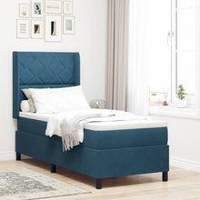 Boxspringbed met LED-stripverlichting Blauw 80 x 200 cm Fluweel