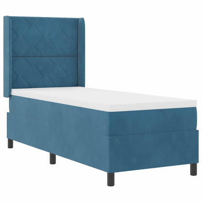 Boxspringbed met LED-stripverlichting Blauw 80 x 200 cm Fluweel