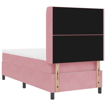 Boxspringbed met matras met LED Roze 90 x 190 cm Fluweel