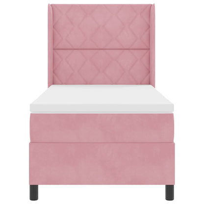Boxspringbed met matras met LED Roze 90 x 190 cm Fluweel