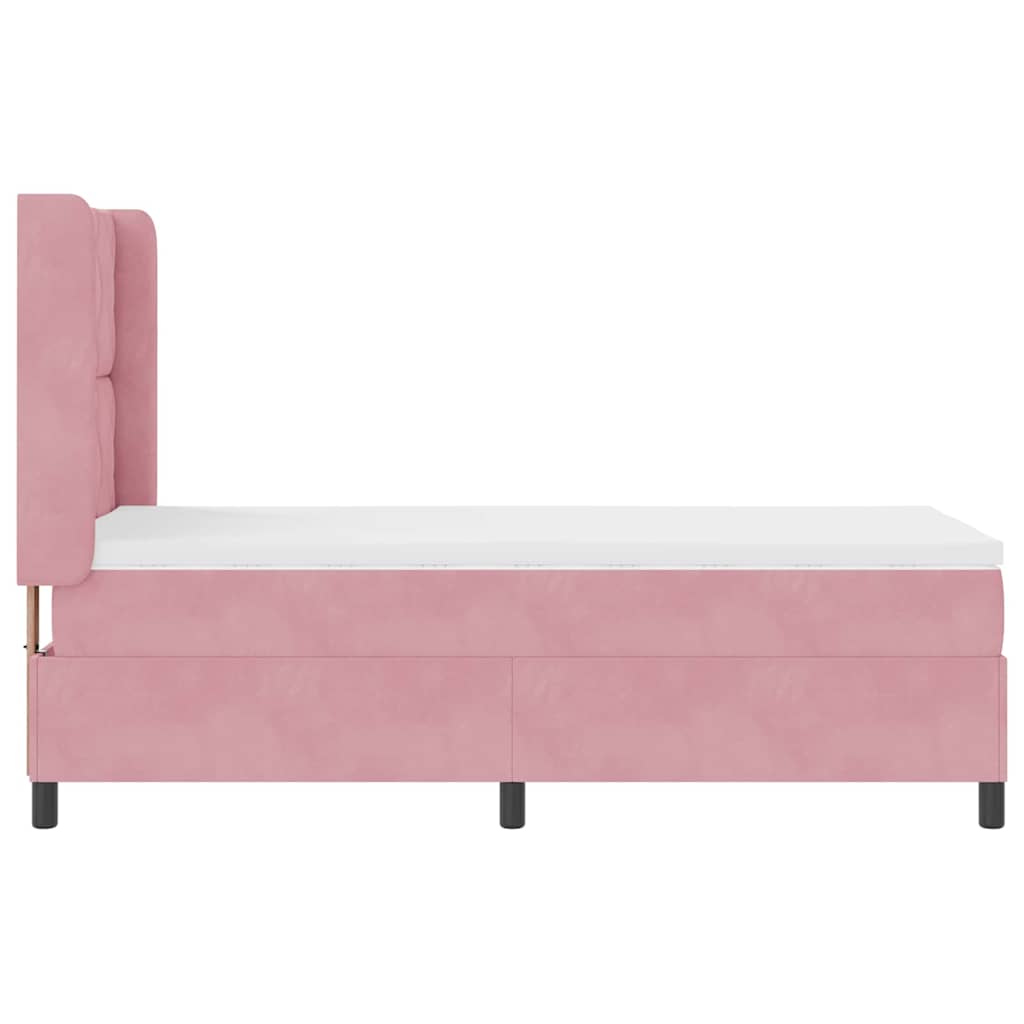Boxspringbed met matras met LED Roze 90 x 190 cm Fluweel