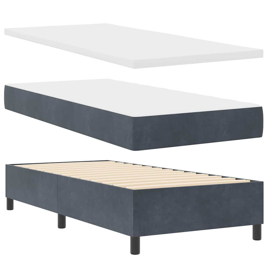 Boxspringbed met matras Donkergrijs 100 x 200 cm Fluweel