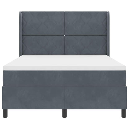Boxspringbed met hoofdeinde Donkergrijs 140 x 200 cm Fluweel