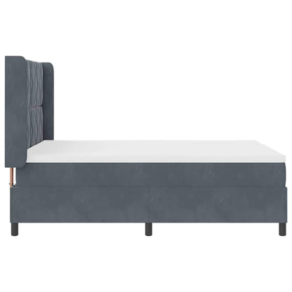 Boxspringbed met hoofdeinde Donkergrijs 140 x 200 cm Fluweel