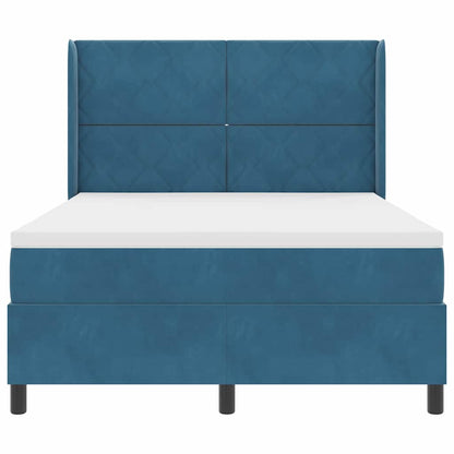 Boxspringbed met hoofdeinde Blauw 140 x 200 cm Fluweel