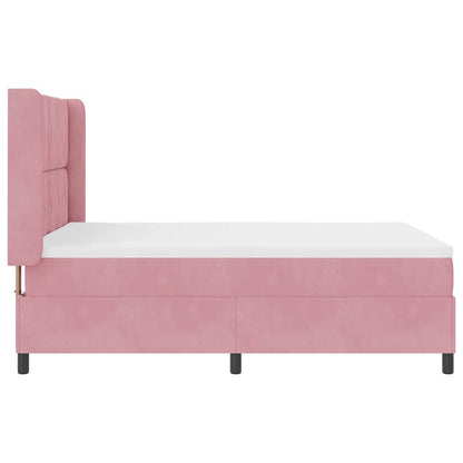 Boxspringbed met LED-stripverlichting Roze 140 x 200 cm Fluweel