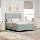 Boxspringbed 160x200 cm lichtgrijs fluweel