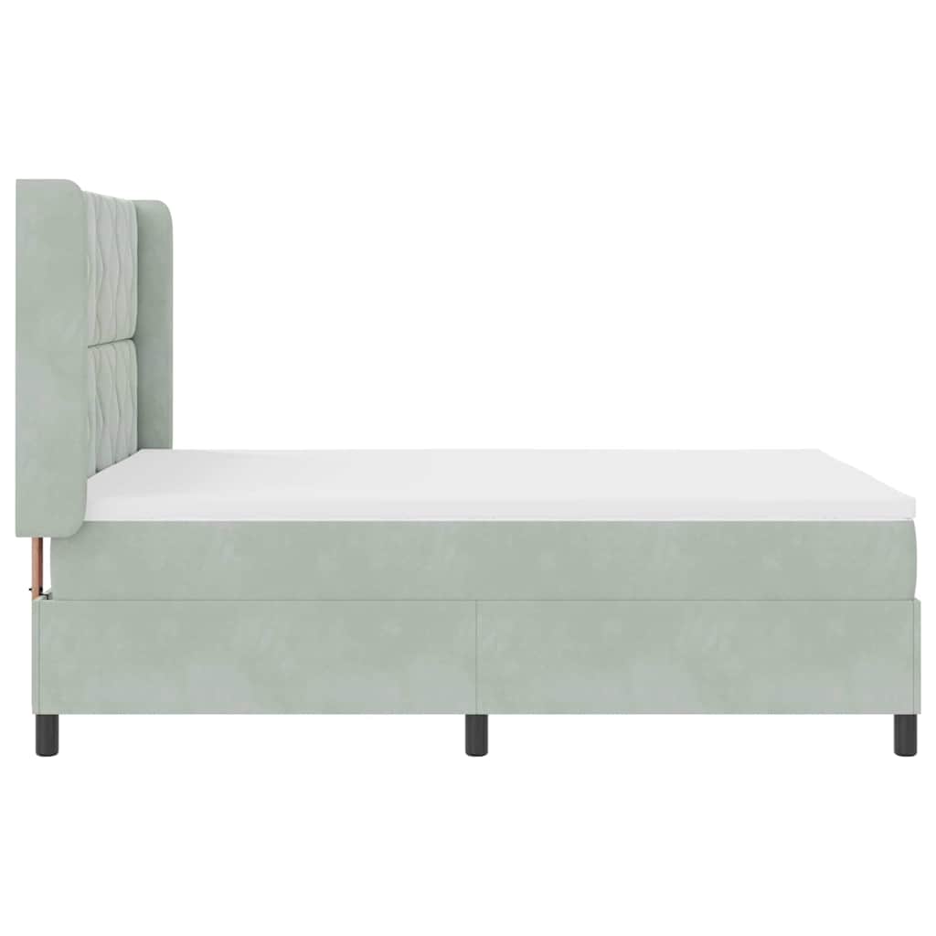 Boxspringbed met hoofdeinde Lichtgrijs 160 x 200 cm Fluweel