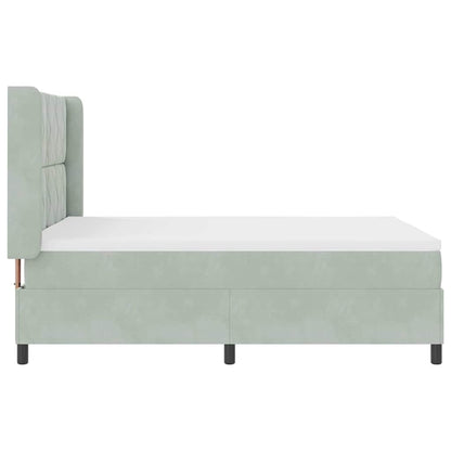 Boxspringbed met hoofdeinde Lichtgrijs 160 x 200 cm Fluweel
