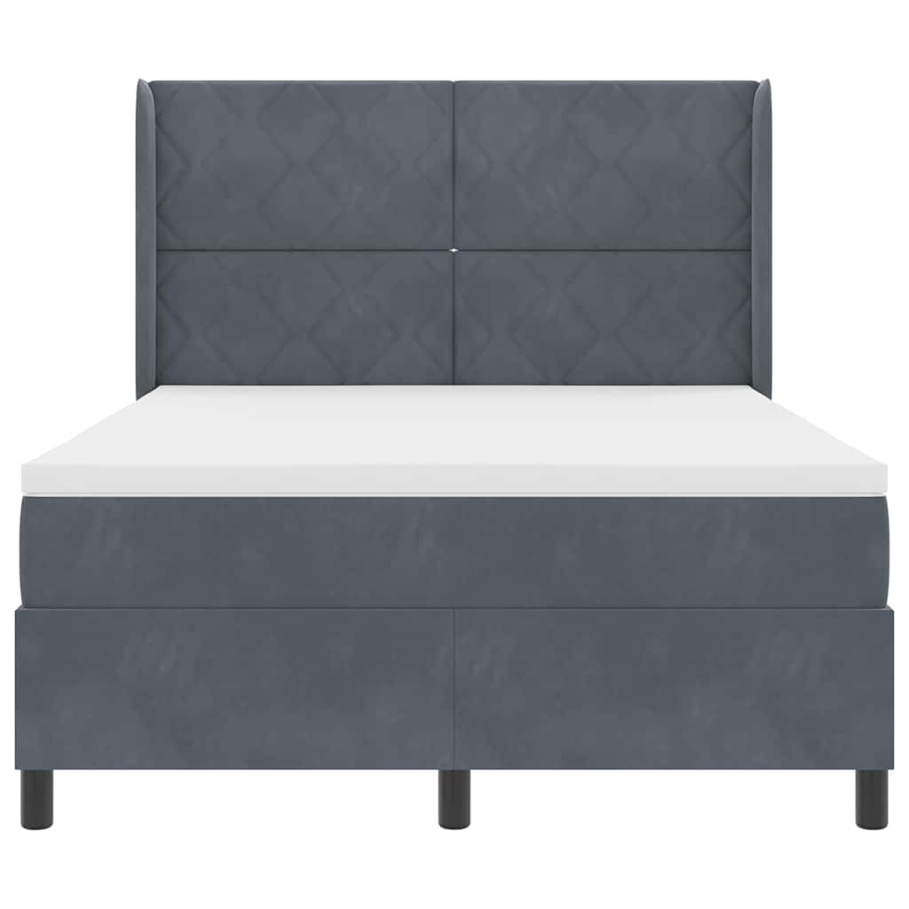 Boxspringbed met hoofdeinde Donkergrijs 160 x 200 cm Fluweel