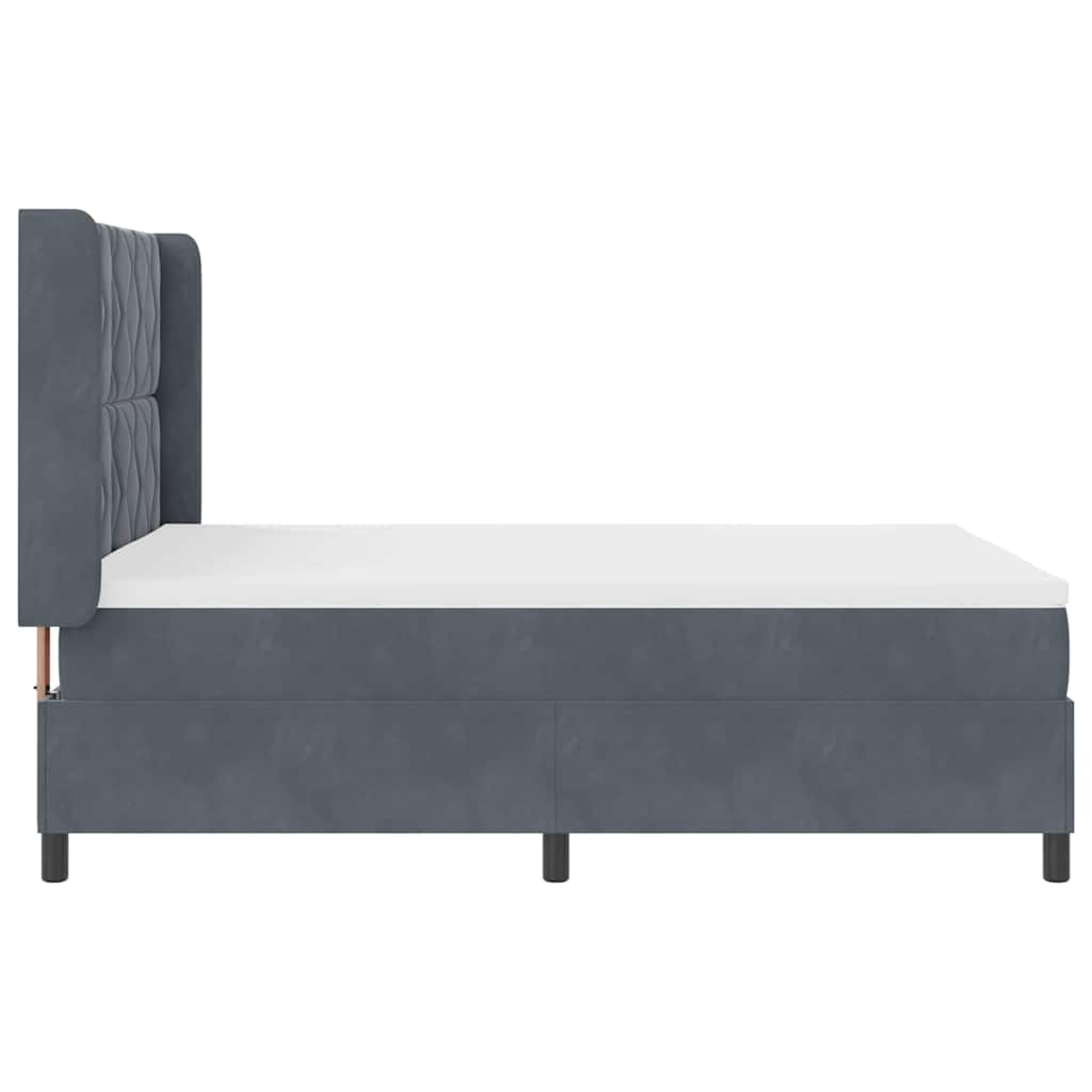 Boxspringbed met hoofdeinde Donkergrijs 160 x 200 cm Fluweel