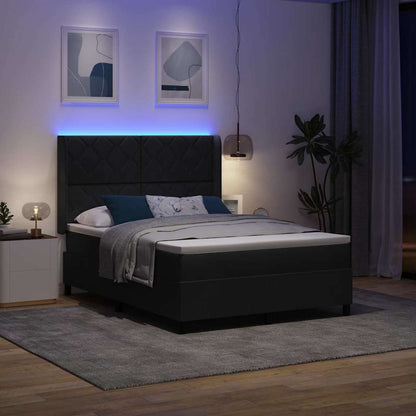 Boxspringbed met hoofdeinde Zwart 160 x 200 cm Fluweel